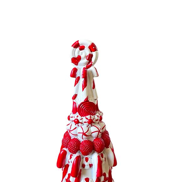 Red & White Candyland Christmas Tree with Peppermints & Candy Canes 18in New - Picture 4 of 15